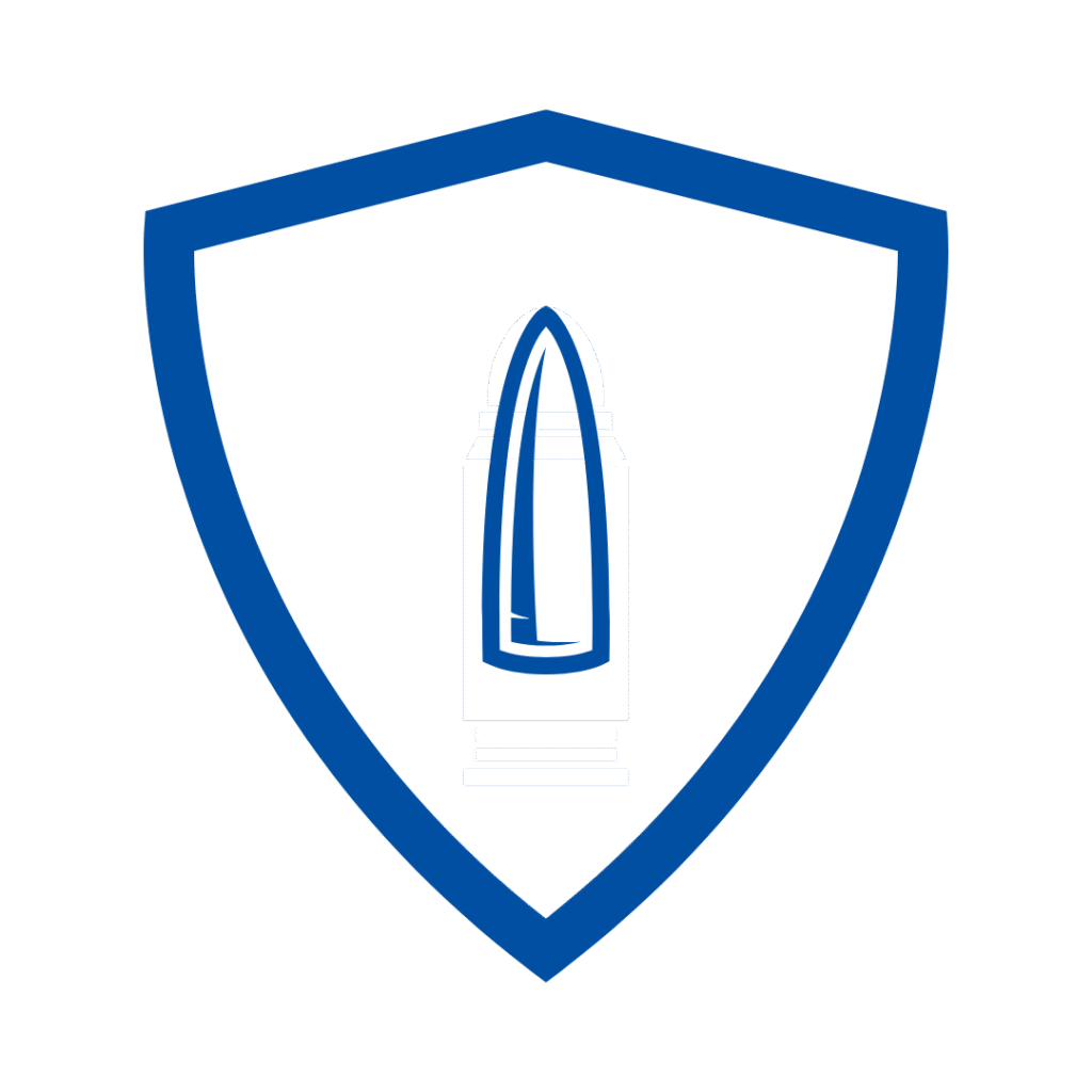 Bullet-Resistant Glass icon, safety and security concept. Bullet in a shield, protection from threats | American Glass and Door
