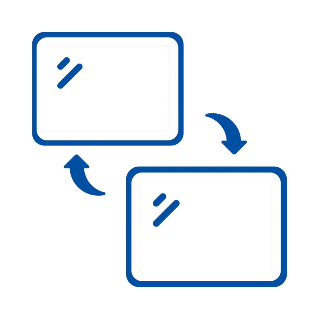 Icon of Sliding Glass Doors mechanism with arrows indicating movement | American Glass and Door