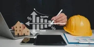 A building maintenance cost breakdown laid out on a desk