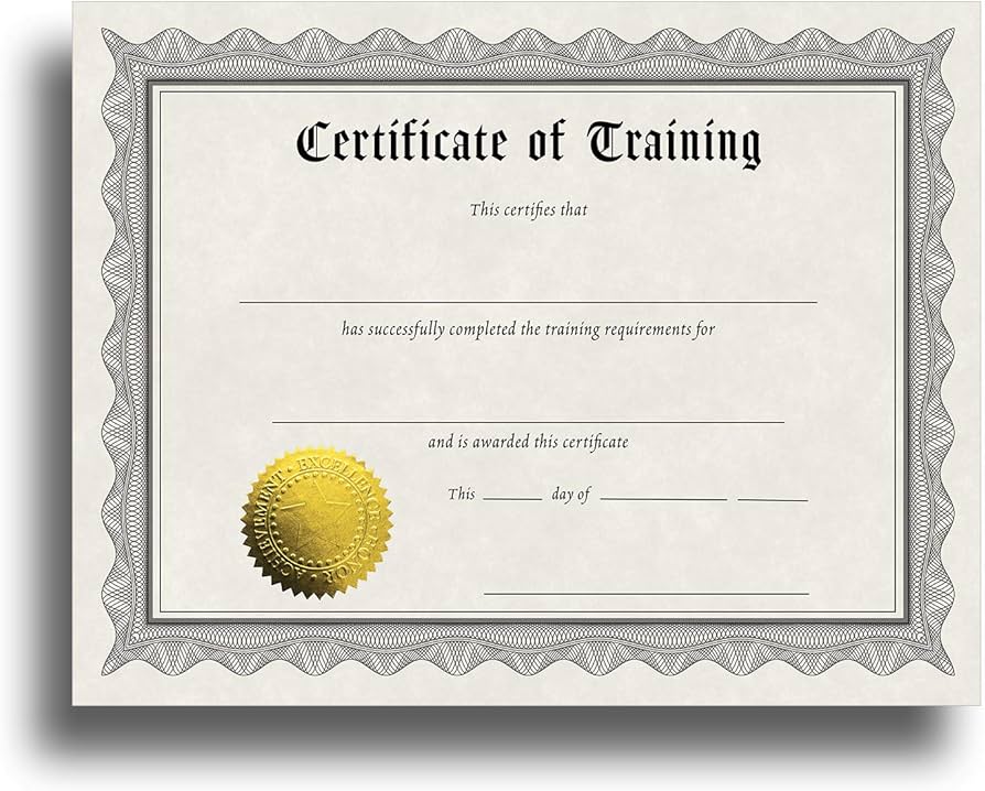 A certificate of training with a gold seal, symbolizing successful completion of a course or program | American Glass and Door.
