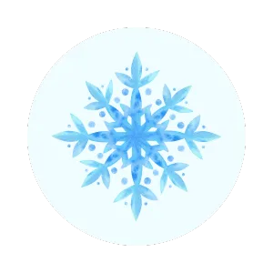 Delicate blue snowflake design on a round background, ideal for winter themes, parties, and holiday decorations | American Glass and Door