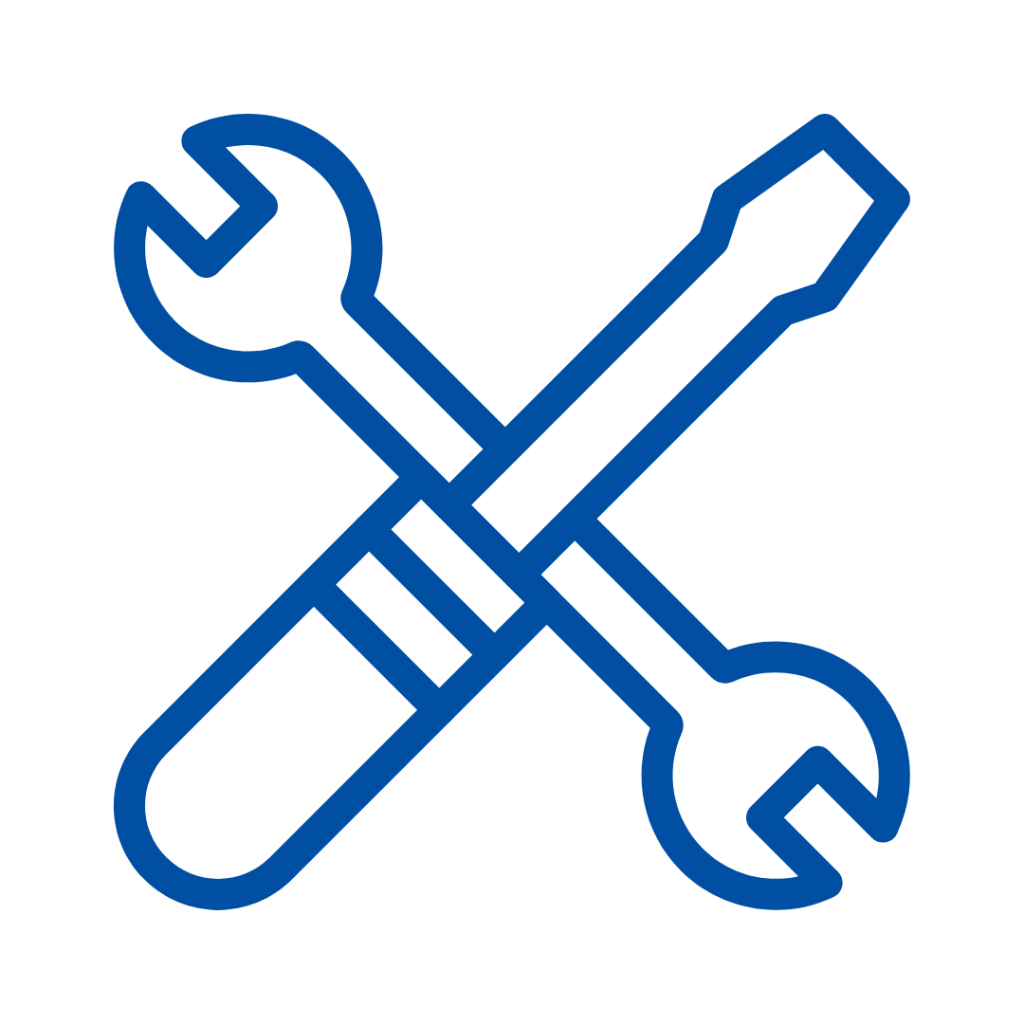 Maryland location repair tools icon representing glass and door services in Maryland. Wrench and screwdriver | American Glass and Door